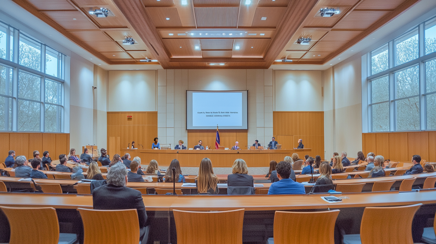 A California city council chamber in formal session
