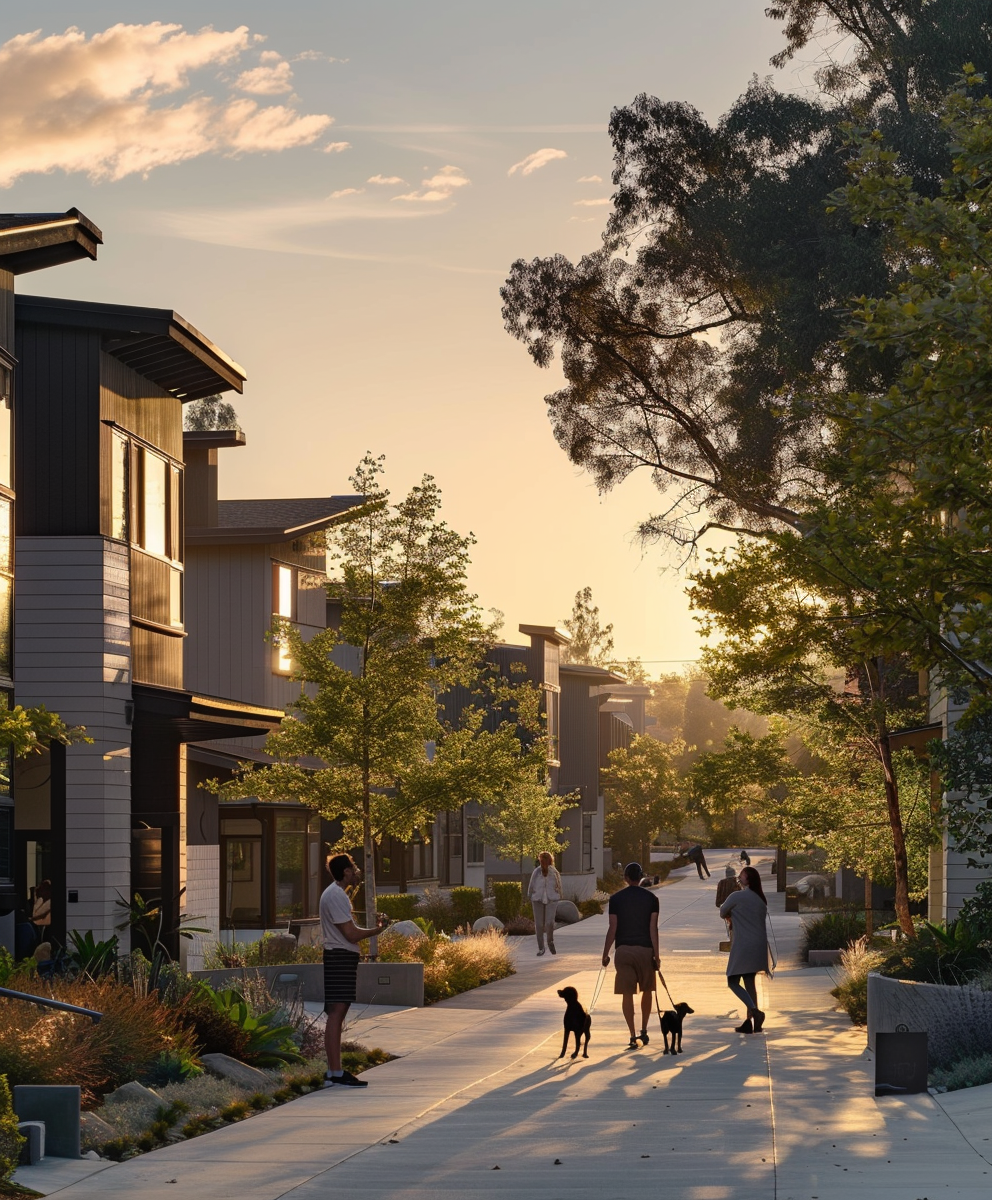 A California condominium and townhome neighborhood